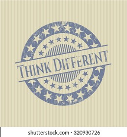 Think Different rubber stamp with grunge texture