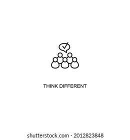 THINK DIFFERENT Thin Line Icon Vector Eps 10, 48x48 Icon 