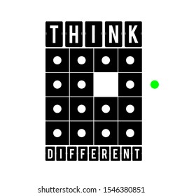 Think different unique concept flat vector design