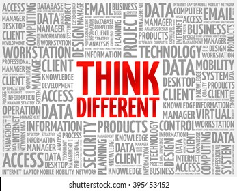 Think Different word cloud concept