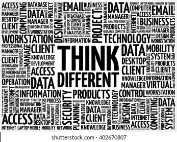 Think Different word cloud concept