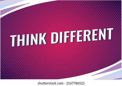 Think different word vector illustration red lines 3d style for social media landing page, template, ui, web, mobile app, poster, banner, flyer, background, gift card, coupon, label, wallpaper