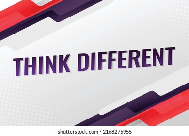 Piensa en diferentes ilustraciones de vector de palabras azul rojo líneas 3d estilo para la página de inicio de medios sociales, plantilla, ui, web, aplicación móvil, afiche, banner, volante, fondo, tarjeta de regalo, cupón, etiqueta, fondo de pantalla