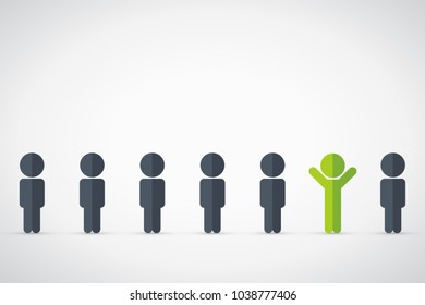 Think differently - Being different, move for success in life - standing out from the crowd by different thinking