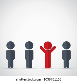 Think differently - Being different, move for success in life - standing out from the crowd by different thinking