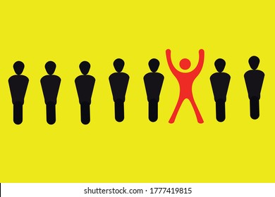 Think differently - Being different, move for success in life - flying out from the crowd.inovation