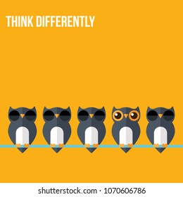 Think differently - Being different, standing out from the crowd -The graphic of owl also represents the concept of individuality , confidence, uniqueness, innovation, creativity.