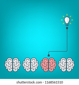 Think differently - Being different, standing out from the crowd -The graphic of brain also represents the concept of individuality , confidence, uniqueness, innovation, creativity.