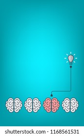 Think differently - Being different, standing out from the crowd -The graphic of brain also represents the concept of individuality , confidence, uniqueness, innovation, creativity.