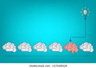 Think differently - Being different, standing out from the crowd -The graphic of brain also represents the concept of individuality , confidence, uniqueness, innovation, creativity.