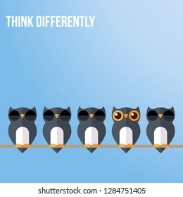 Think differently - Being different, standing out from the crowd -The graphic of owl also represents the concept of individuality , confidence, uniqueness, innovation, creativity.