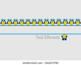 Think differently - Being different, standing out from the crowd -The graphic of owl also represents the concept of individuality , confidence, uniqueness, innovation, creativity.
