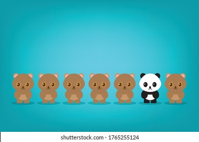 Think differently - Being different, standing out from the crowd -The graphic of panda also represents the concept of individuality , confidence, uniqueness, innovation, creativity.