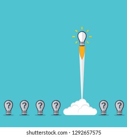 Think differently - Being different, taking risky, move for success in life -The graphic of light bulb also represents the concept of courage, enterprise, confidence, belief, fearless, daring. Vector