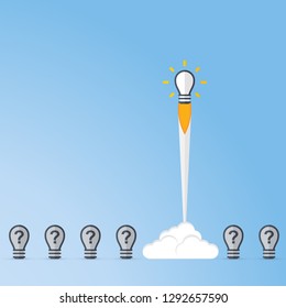 Think differently - Being different, taking risky, move for success in life -The graphic of light bulb also represents the concept of courage, enterprise, confidence, belief, fearless, daring. Vector