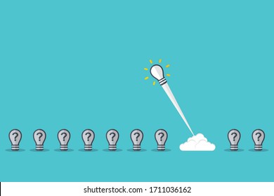 Think differently - Being different, taking risky, move for success in life -The graphic of light bulb also represents the concept of courage, enterprise, confidence, belief, fearless, daring. Vector