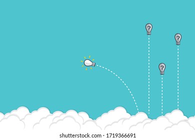 Think differently - Being different, taking risky, move for success in life -The graphic of light bulb also represents the concept of courage, enterprise, confidence, belief, fearless, daring. Vector.