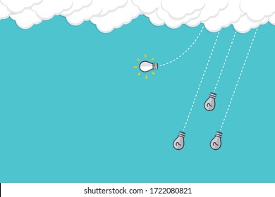 Think differently - Being different, taking risky, move for success in life -The graphic of light bulb also represents the concept of courage, enterprise, confidence, belief, fearless, daring. Vector.