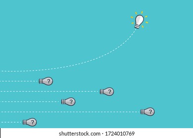 Think differently - Being different, taking risky, move for success in life -The graphic of light bulb also represents the concept of courage, enterprise, confidence, belief, fearless, daring. Vector.