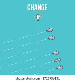 Think differently - Being different, taking risky, move for success in life -The graphic of light bulb also represents the concept of courage, enterprise, confidence, belief, fearless, daring. Vector.