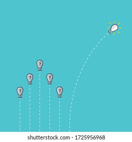 Think differently - Being different, taking risky, move for success in life -The graphic of light bulb also represents the concept of courage, enterprise, confidence, belief, fearless, daring. Vector.
