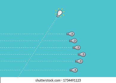 Think differently - Being different, taking risky, move for success in life -The graphic of light bulb also represents the concept of courage, enterprise, confidence, belief, fearless, daring. Vector.
