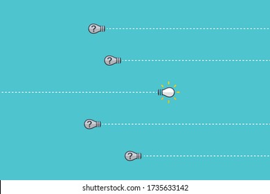 Think differently - Being different, taking risky, move for success in life -The graphic of light bulb also represents the concept of courage, enterprise, confidence, belief, fearless, daring. Vector.