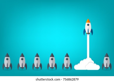 Think differently - Being different, taking risky, move for success in life -The graphic of rocket also represents the concept of courage, enterprise, confidence, belief, fearless, daring,