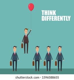 Think differently in business concept. Vector illustration in flat design.