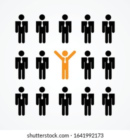 Think differently person icon. isolated on white background. vector illustration flat design. thinking leadership concept.