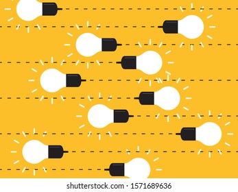 Think differently, standing out from the crowd -The graphic of light bulb represents business concept. New idea, change, trend, courage, creative solution, innovation and unique way concept. 
