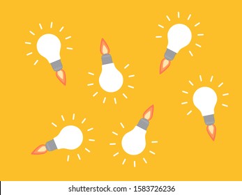Think differently, standing out from the crowd -The graphic of light bulb represents business concept. New idea, change, trend, courage, creative solution, innovation and unique way concept. 