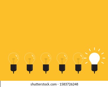 Think differently, standing out from the crowd -The graphic of light bulb represents business concept. New idea, change, trend, courage, creative solution, innovation and unique way concept. 