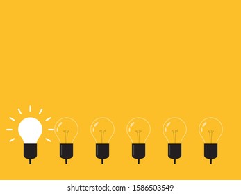 Think differently, standing out from the crowd -The graphic of light bulb represents business concept. New idea, change, trend, courage, creative solution, innovation and unique way concept. 