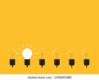 Think differently, standing out from the crowd -The graphic of light bulb represents business concept. New idea, change, trend, courage, creative solution, innovation and unique way concept. 