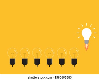 Think differently, standing out from the crowd -The graphic of light bulb represents business concept. New idea, change, trend, courage, creative solution, innovation and unique way concept. 