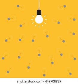 Think differently, standing out from the crowd -The graphic of light bulb represents business concept. New idea, change, trend, courage, creative solution, innovation and unique way concept. 