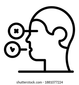 Think discussion icon. Outline think discussion vector icon for web design isolated on white background