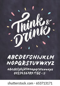 Think and Drink. Chalkboard sign template.