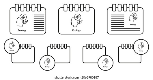 Think, ecology, energy vector icon in calender set illustration for ui and ux, website or mobile application