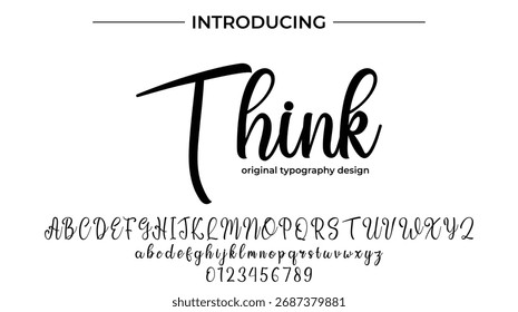 Pense - fonte de script elegante para design manuscrito suave e tipografia criativa