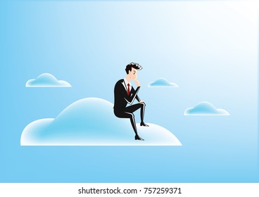 Think far. Business vector illustration