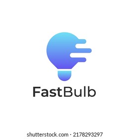 think fast bulb logo, bulb gradient colorful logo