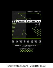 Think fast, run faster, abstract typography motivational quotes modern design slogan. Vector illustration graphics for print t shirt, apparel, background, poster, banner, postcard and or social media 