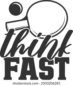Think Fast - Table Tennis Illustration