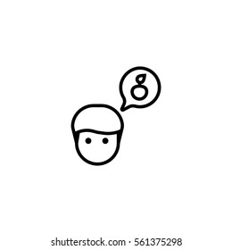 Think food icon. Apple in the bubble