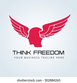 Think freedom vector logo template