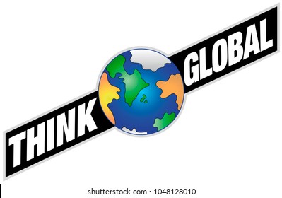 Think Global - Banner with Earth