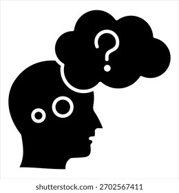 Think Glyph Icon Illustration Vector