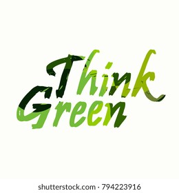 "Think Green" abstract vector poster